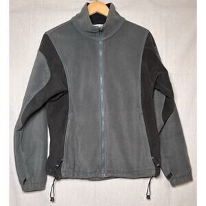 Columbia Core Interchange Women's Grey Black Zip Up Fleece Jacket Sz M